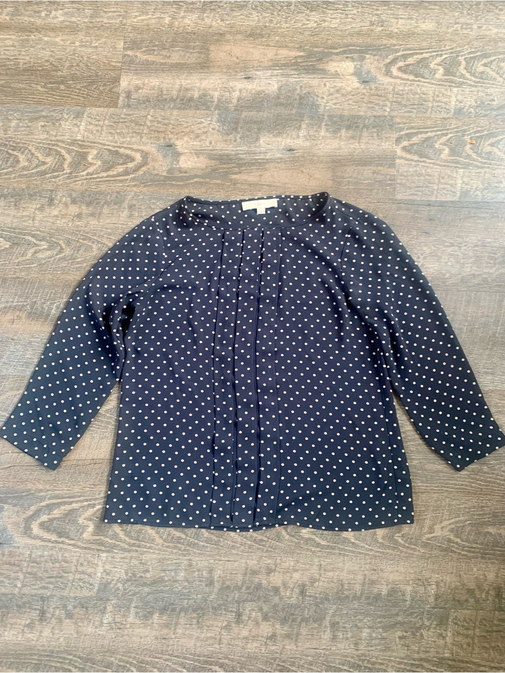 Loft Workwear Navy Polka Dot Women's Blouse - Classic Navy Dot Top
